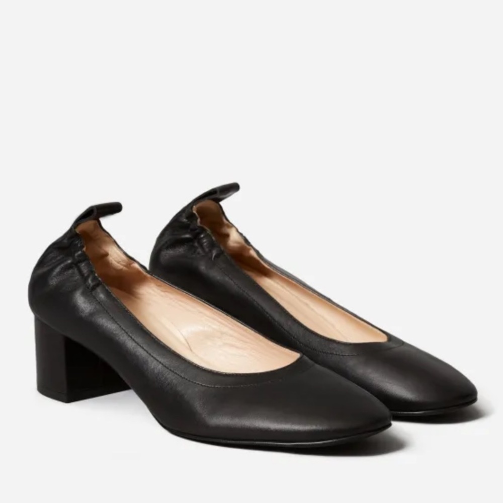 Everlane Italian Leather Day Heels Black
